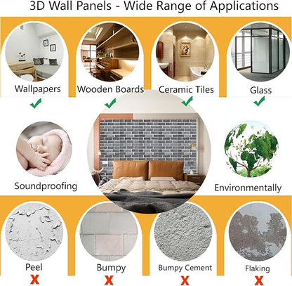 3D Wall Panels Peel and Stick, 3D Brick Wallpaper Peel and Stick, 10 Pack - Image 8