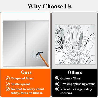 Ruomeng Home Gym Mirror, Large Frameless Body Mirror Tempered Glass - Image 5