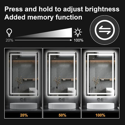 Led Mirror for Bathroom, 30x20 Bathroom Vanity Mirror for Wall - Image 2