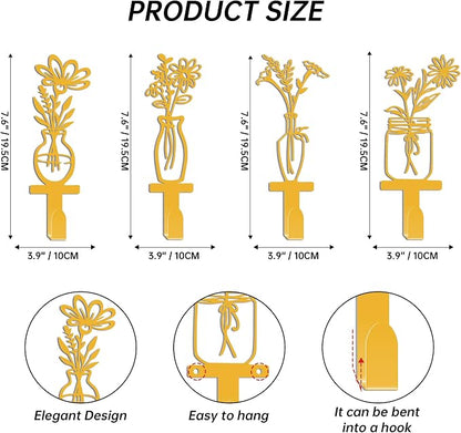 Decorative Wall Hooks, Metal Flowers Wall Decor - Image 2