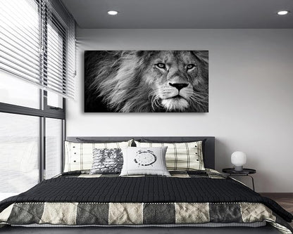 Baisuart Modern Giclee Canvas Prints Stretched Artwork Black and White Lion - Image 6