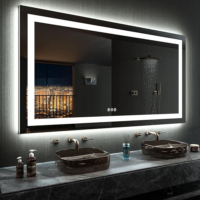 LOAAO 60”X36“ RGB LED Bathroom Mirror by LOAAO