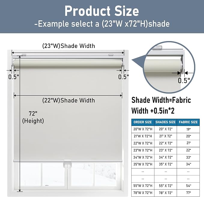 Cordless Roller Shades Blackout Blinds - Image 3