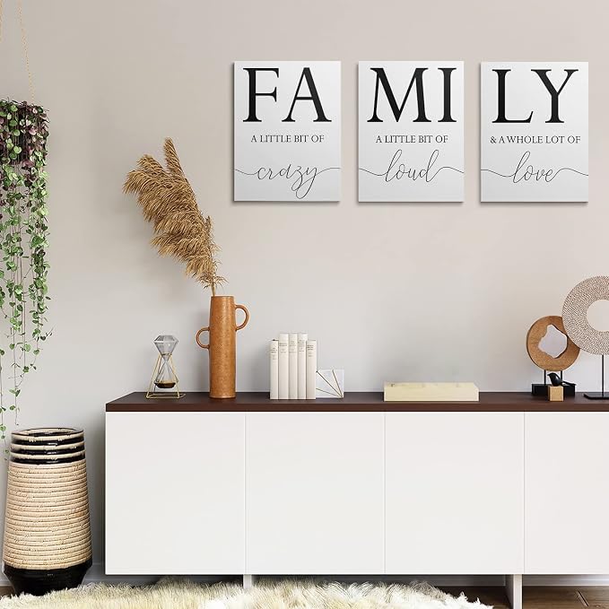 GUBIYU Home Family Wall Decor, Dining Room Kitchen Decor Set of 3 Inspirational - Image 5