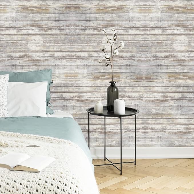 Arthome 11x100'' Gray Rustic Wood Contact Paper Peel and Stick Self-Adhesive - Image 4