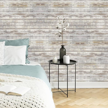 Arthome 11x100'' Gray Rustic Wood Contact Paper Peel and Stick Self-Adhesive - Image 4