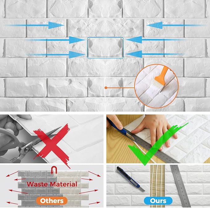 30 Pcs 3D Wall Panels, Self Adhesive Waterproof Foam Faux Brick Paneling - Image 7