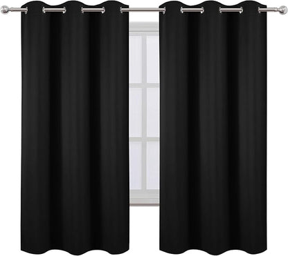 LEMOMO Black Thermal Blackout Curtains/38 x 63 Inch/Set of 2 Panels Room - Image 2