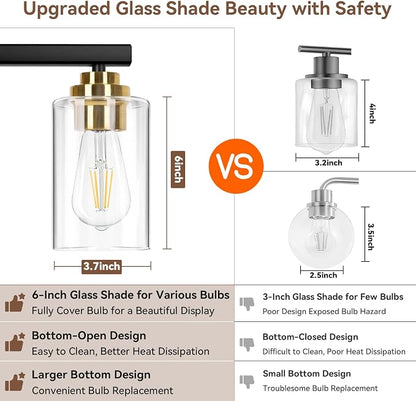 4-Light Bathroom Light Fixtures, Classic Wall Light Fixture - Image 4