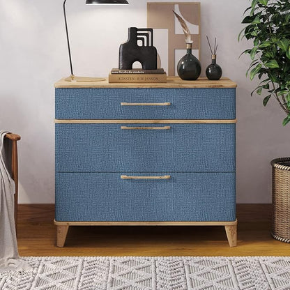 Blue Wallpaper Grasscloth Peel and Stick Wallpaper 17.7inch x 196.8inch - Image 4