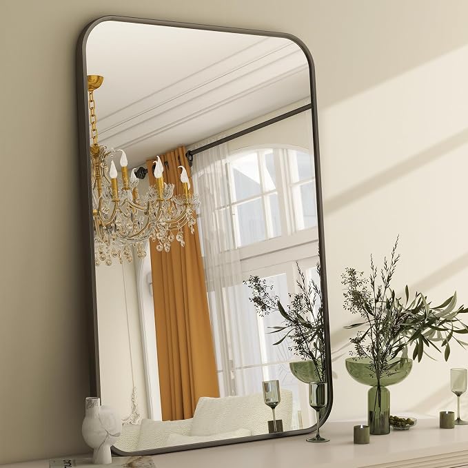 Easly 26 x 38 Inch Bathroom Mirror, Rounded Rectangular Vanity Mirror - Image 2