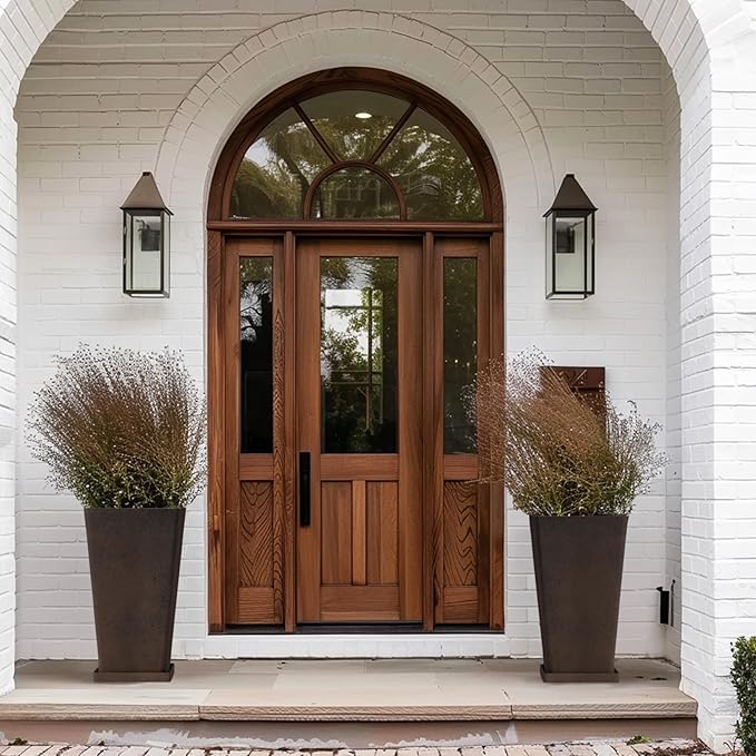 LA JOLIE MUSE Tall Outdoor Planters Set of 2, 20 inch Large Tapered Square Planters for Indoor/Outdoor Plants, Large Outdoor Flower Pots for Front Door, Patio and Deck