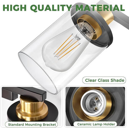 DORESshop Bathroom Light Fixtures, 6-Light Gold and Black Bathroom Lighting - Image 5