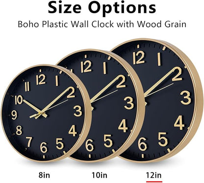 HZDHCLH Wall Clocks Battery Operated, Wall Clock Black Gold, 12 inch Wall Clock - Image 5