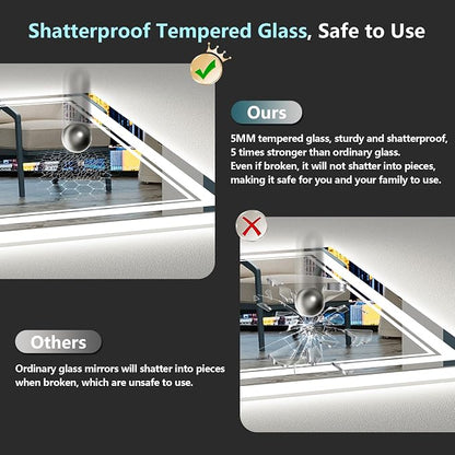 36x36 LED Bathroom Mirror with Lights, Backlit and Front Lit Anti-Fog Lighted - Image 7