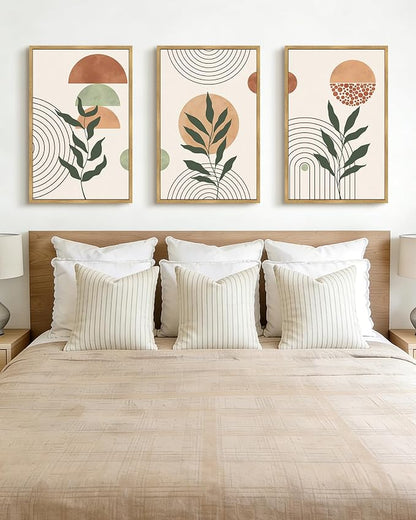 PHOPAGO Boho Wall Art Sage Plant Botanical Bohemain Framed Wall Printing Large by PHOPAGO