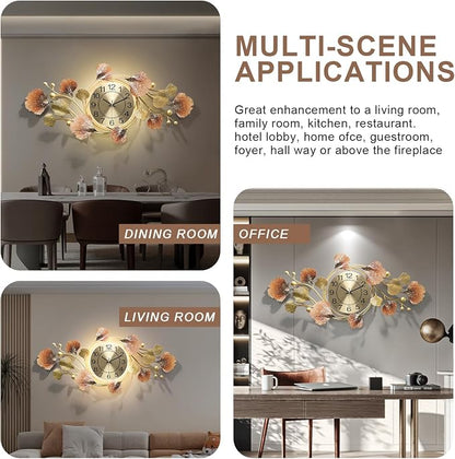 Modern 35''x20'' Metal Wall Clock Featuring a Silent Movement and Creative - Image 4