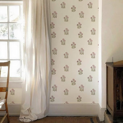17.3"× 590.5" Vintage Floral Wallpaper Peel and Stick Boho Wallpaper Removable - Image 7