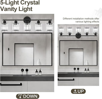Crystal Bathroom Light Fixtures, Bathroom Lighting Fixtures Over Mirror - Image 5