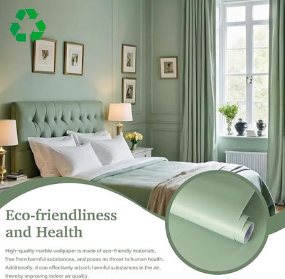 Dimoon 17.7''x236'' Peel and Stick Wallpaper Light Green Contact Paper - Image 2