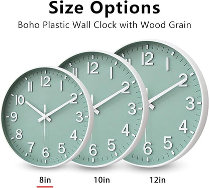 HZDHCLH Wall Clocks Battery Operated, Wall Clock Green, 8 inch Wall Clock - Image 5