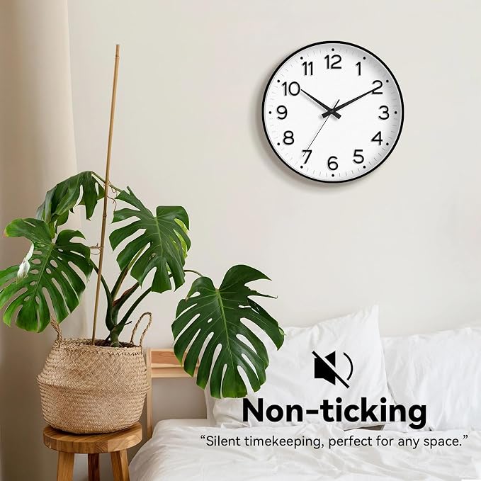 Roymnie Wall Clock 10 Inch Silent Wall Clocks Battery Operated-Modern Non - Image 4