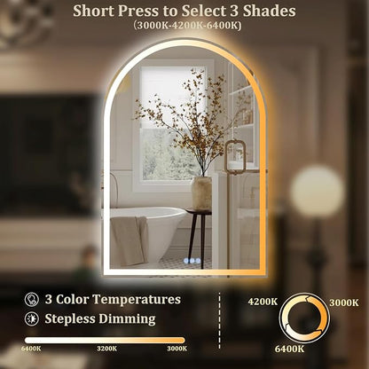 BEAUTYPEAK LED Arch Bathroom Mirrors - Image 4