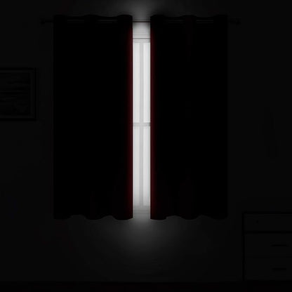 LEMOMO Red Blackout Curtains 34 x 63 Inch Length/Set of 2 Curtain - Image 3