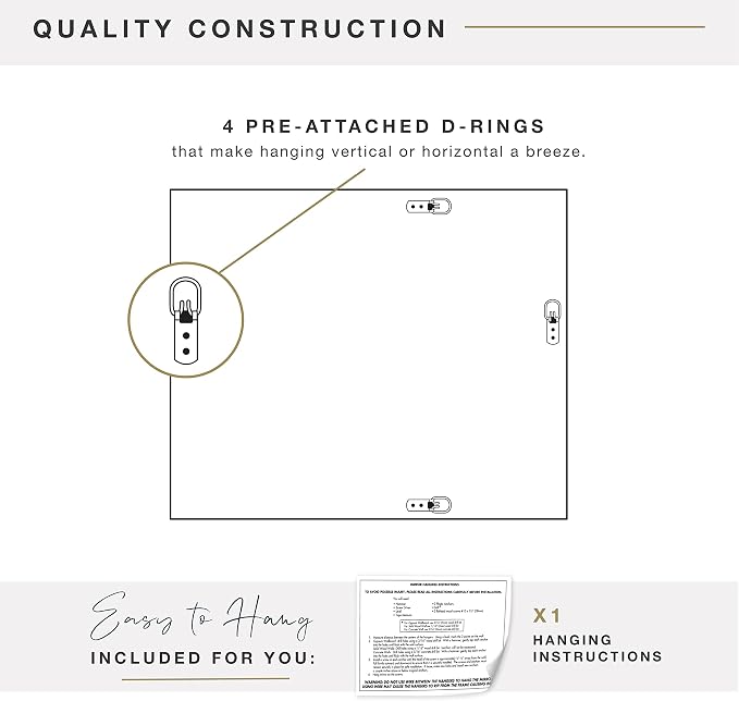MCS Simplicity 21.5x25.5 Large Wall Mirror, Vertical & Horizontal Wall Hanging - Image 4