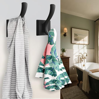 TOFIIGREM Black Towel Hooks, Coat Robe Hooks Bathroom Entryway Mudroom Pool - Image 2