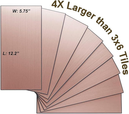 AULIGET 20-Piece Copper Peel and Stick Backsplash Metal Tile, Laundry Room - Image 2