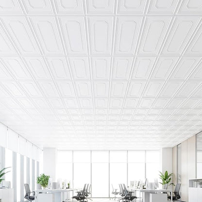 Giantex 12 Pack PVC Wall Panels, Glue Up or Drop Ceiling Panel, Waterproof 3D - Image 9