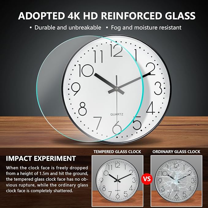 Silent Wall Clocks Battery Operated 8 Inch, Analog Wall Clock - Image 5