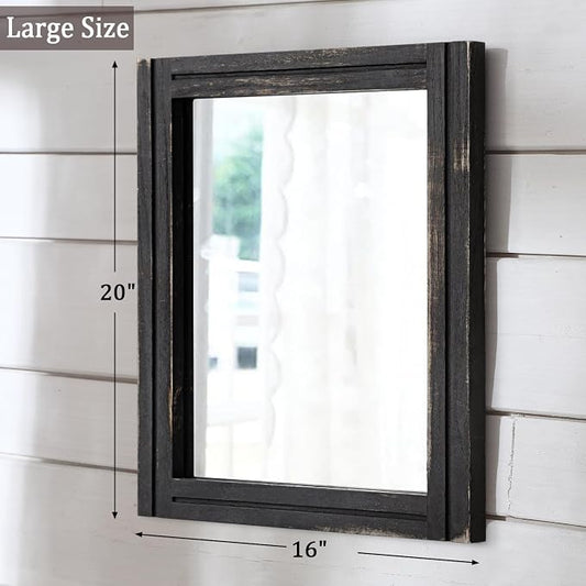 AAZZKANG Wall Mounted Mirror Small Rectangular Retro Mirrors - Image 2
