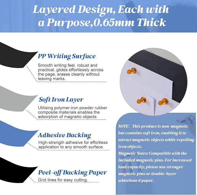 Magnetic Chalkboard Contact Paper Adhesive 15.75" x 23.62", Magnetic Chalkboards - Image 2