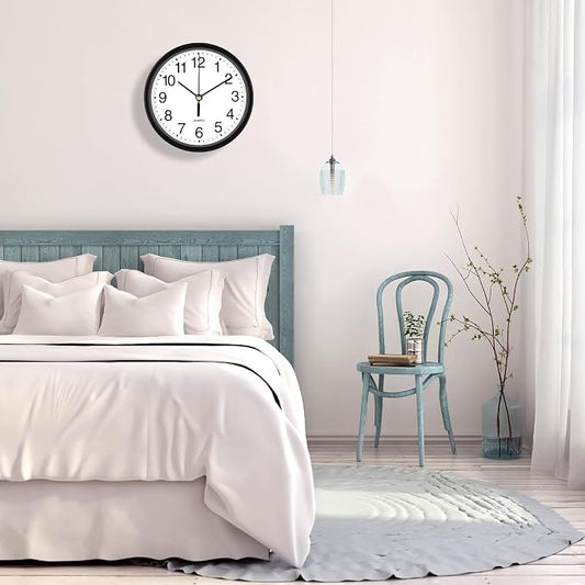 Silent Wall Clock Non Ticking, 6 Inch Wall Clocks Battery Operated, Small - Image 2