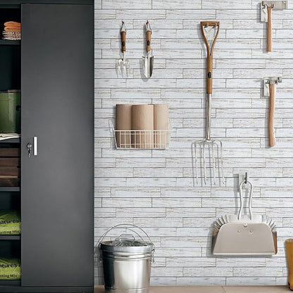 COMSTICKC Peel and Stick Faux Wood Wall Sticker Wall Panels, Not Real Wood - Image 8