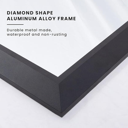 Amorho Black Bathroom Mirror, 40X32 Inch Thick Metal Framed Wall Mirrors - Image 2