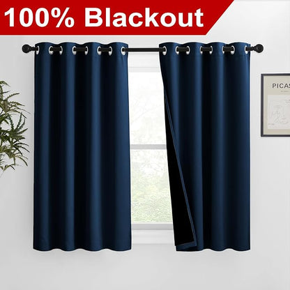 NICETOWN 100% Blackout Blinds, 46 inches x 45 inches, Laundry Room Decor Window - Image 2