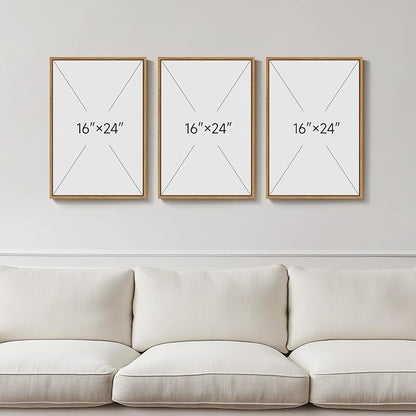 Framed Boho Botanical Wall Art for Living Room, 3 Piece Modern Green Bohemian - Image 3