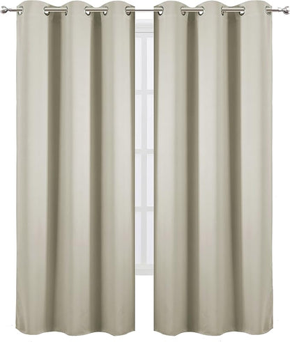 LEMOMO Light Beige Thermal Blackout Curtains/42 x 95 Inch/Set of 2 Panels Room - Image 2
