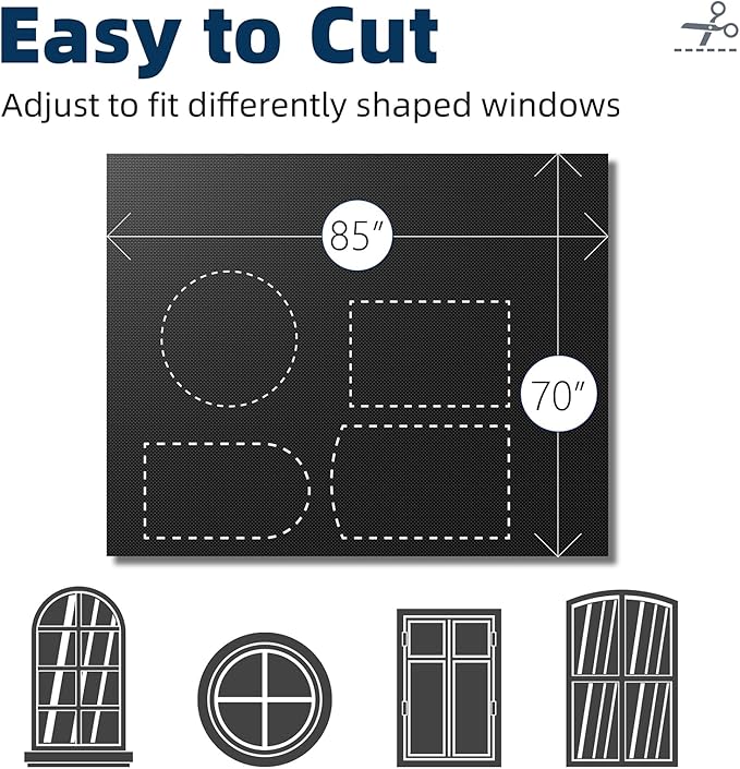 NIGHTON Portable Blackout Curtains 85"×70", Strong Hook and Loop Tape Strips - Image 5