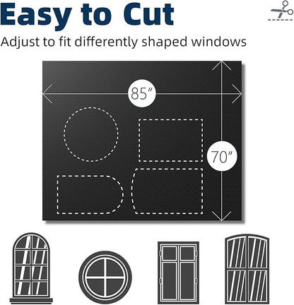 NIGHTON Portable Blackout Curtains 85"×70", Strong Hook and Loop Tape Strips - Image 5