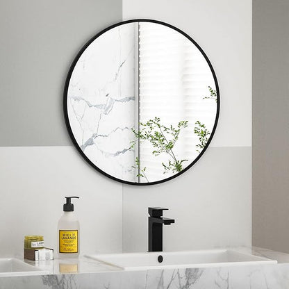 HARRITPURE Round Mirror 15.7" Black Wall Mounted Circle Mirror - Image 8