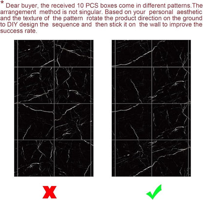 Chejiaye 10pcs Marble Peel and Stick Waterproof Wall Panels, Heat-Resistant - Image 8