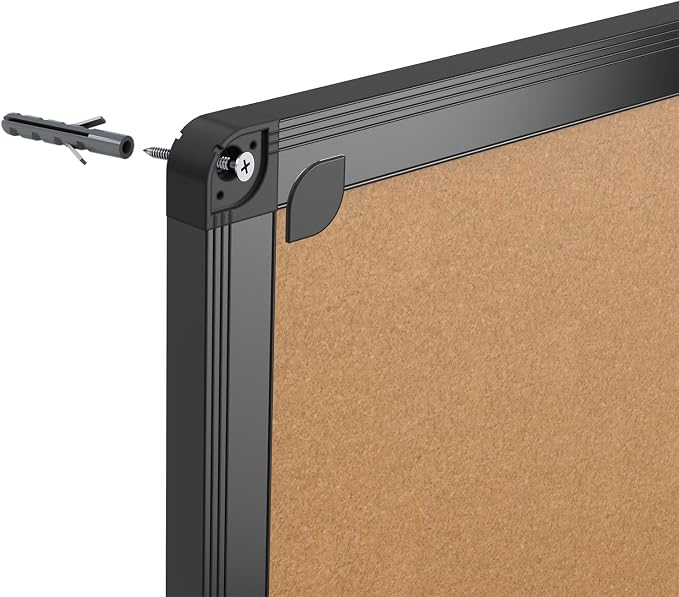 VIZ-PRO Cork Notice Board, 36 X 24 Inches, Cork Bulletin Board - Image 4