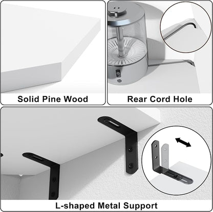 Alsonerbay Corner Wall Shelf Set of 3 Corner Shelf Wall Mount, Solid Wood - Image 5