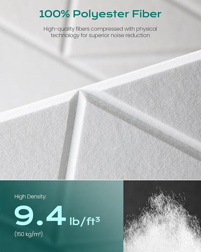 12-Pack Acoustic Panels, Peel & Stick Sound Proof Foam Panels - Image 3