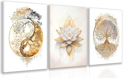 GELDSTEI Tree of Life Wall Art, Calming Zen Wall Decor, Abstract Yin Yang Tree by Unknown
