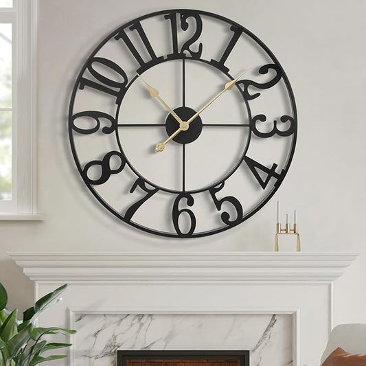 LEIKE Large Wall Clock, 18.5" Silent Non-Ticking, Battery Operated, Decorative by LEIKEWALLCLOCK